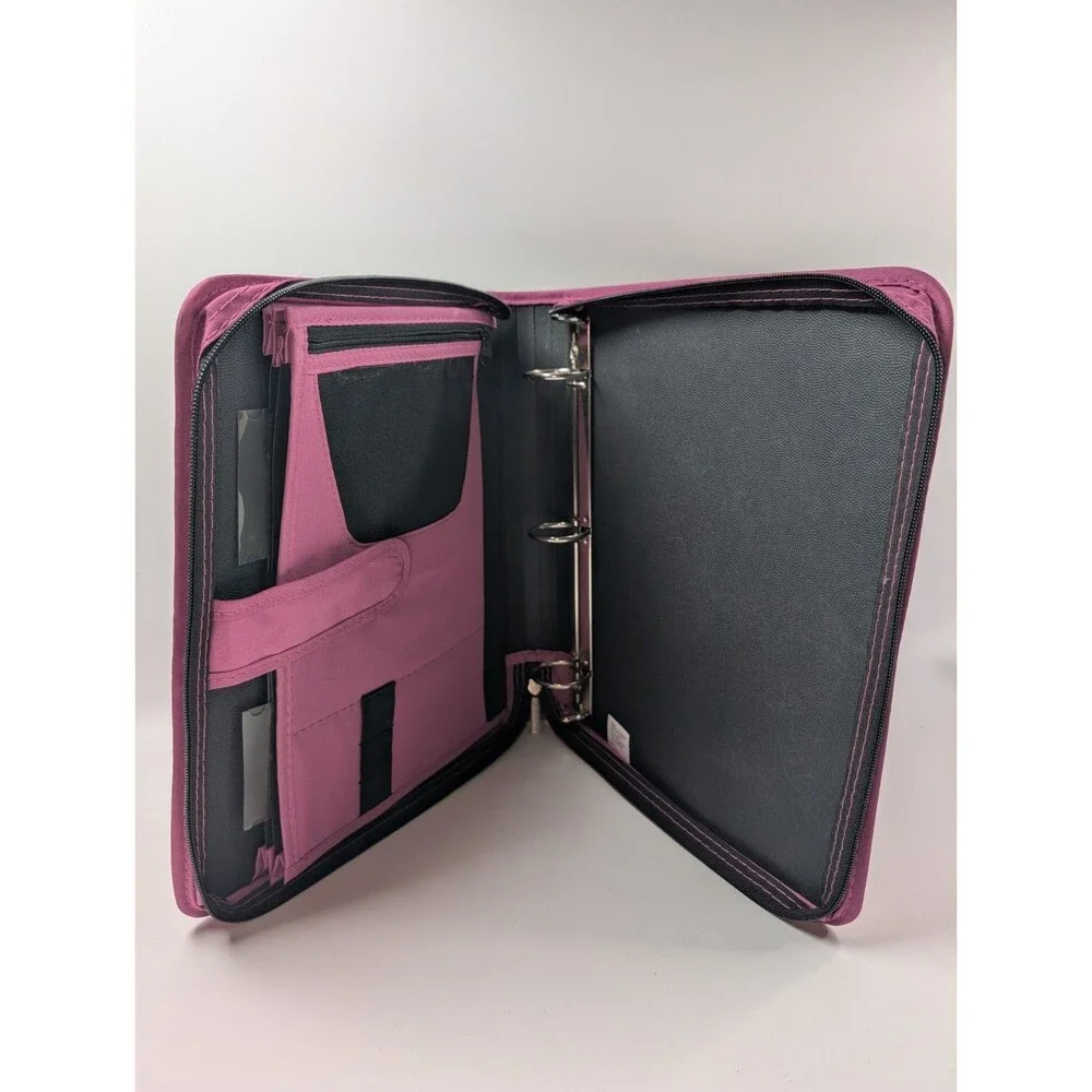 Trapper Keeper Styled Five Star Binder Pink Black 3 Ring Organizer Pencil Pouch